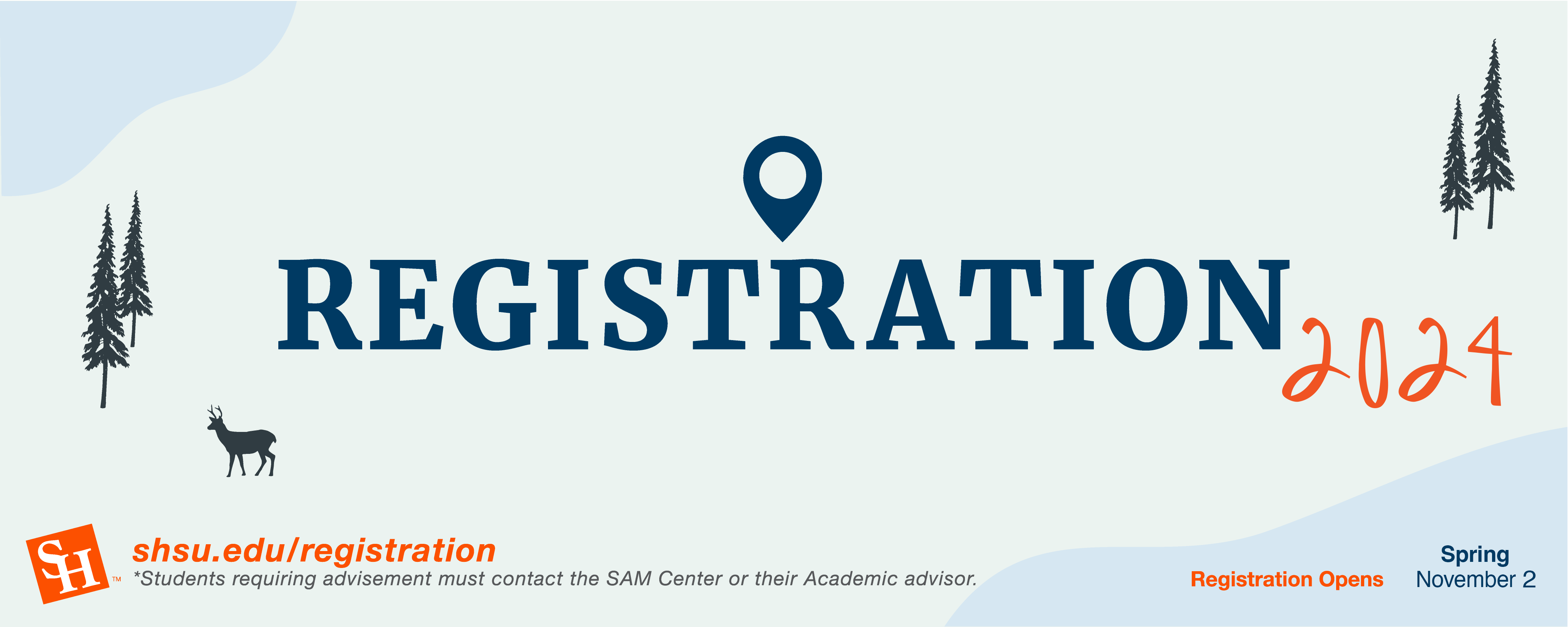 Registration 2024, shsu.edu/registration, Spring registration opens November 2